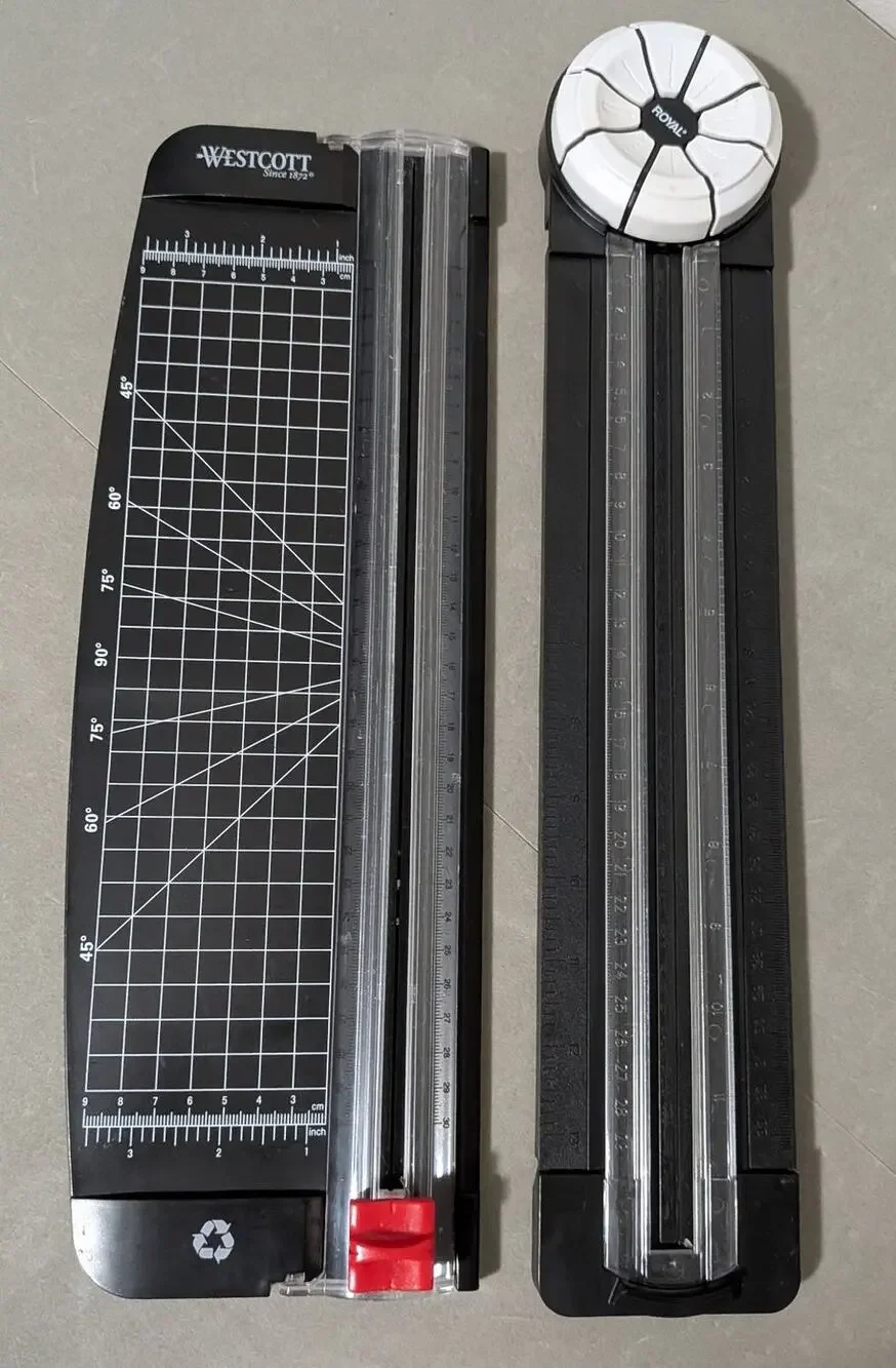 Crafters Paper Trimmer Set - 12-in-1 Decorative Cutter & Straight Grid Slicer